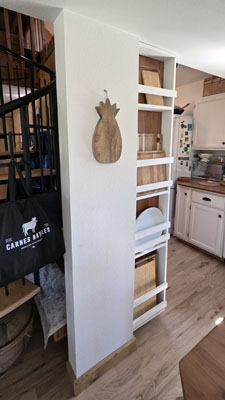 photo of vertical cutting board storage